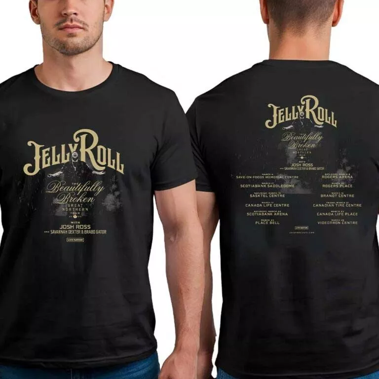 Jelly Roll Northern Tour 2025 Canada Wt Josh Ross, Savannah & Brabo Shirt