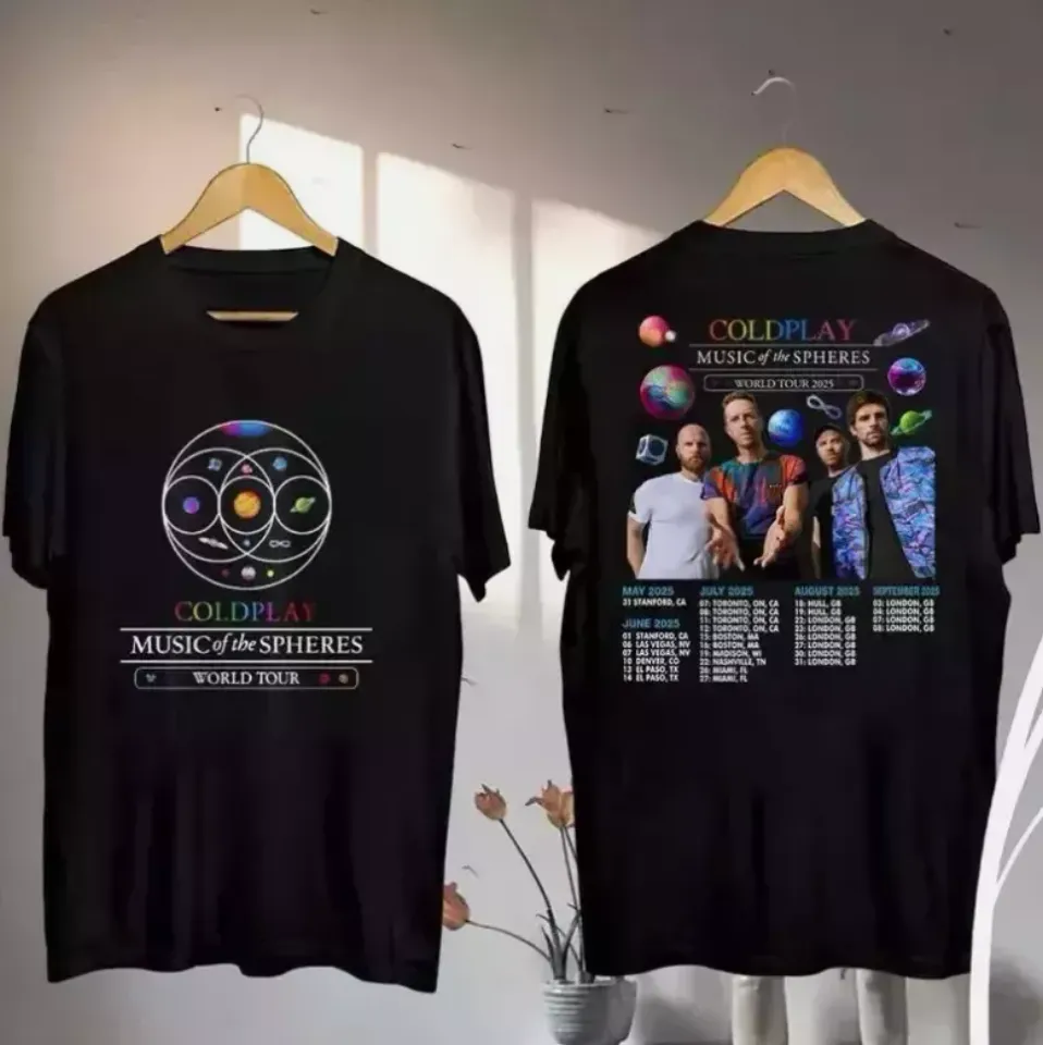 Coldplay Band 2025 Concert Tee, Coldplay Music Of The Spheres Tour 2025 Shirt