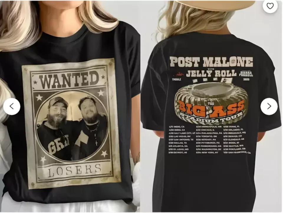 Post Malone, Post Malone Tour, Big Ass Stadium Tour, Posty 2025 Tour Shirt