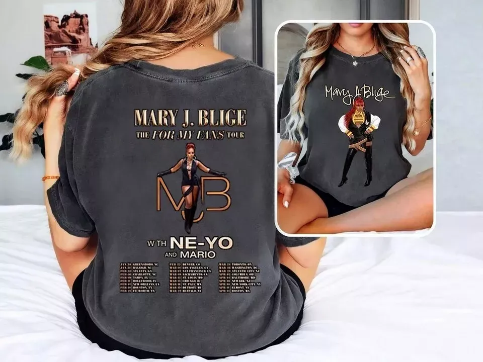 Mary J Blige The For My Fans Tour 2025 Charcoal Shirt