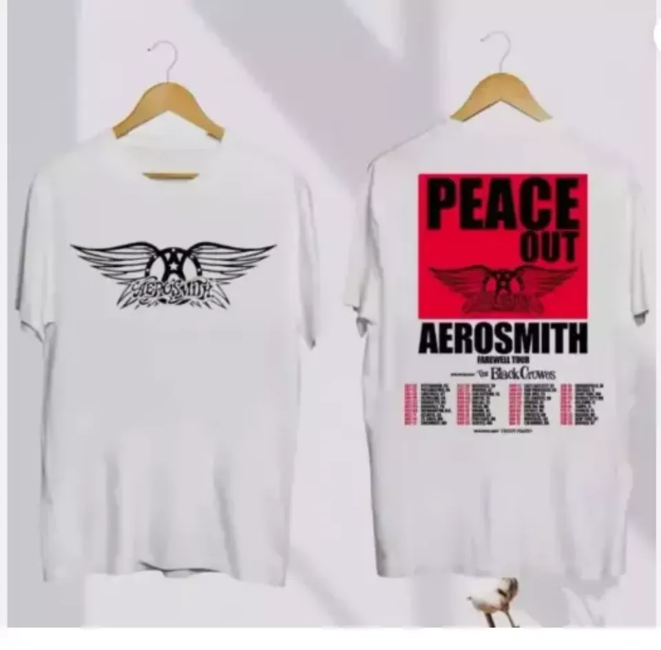 Aerosmith Peace Out Farewell Tour 2024 2025 White Shirt