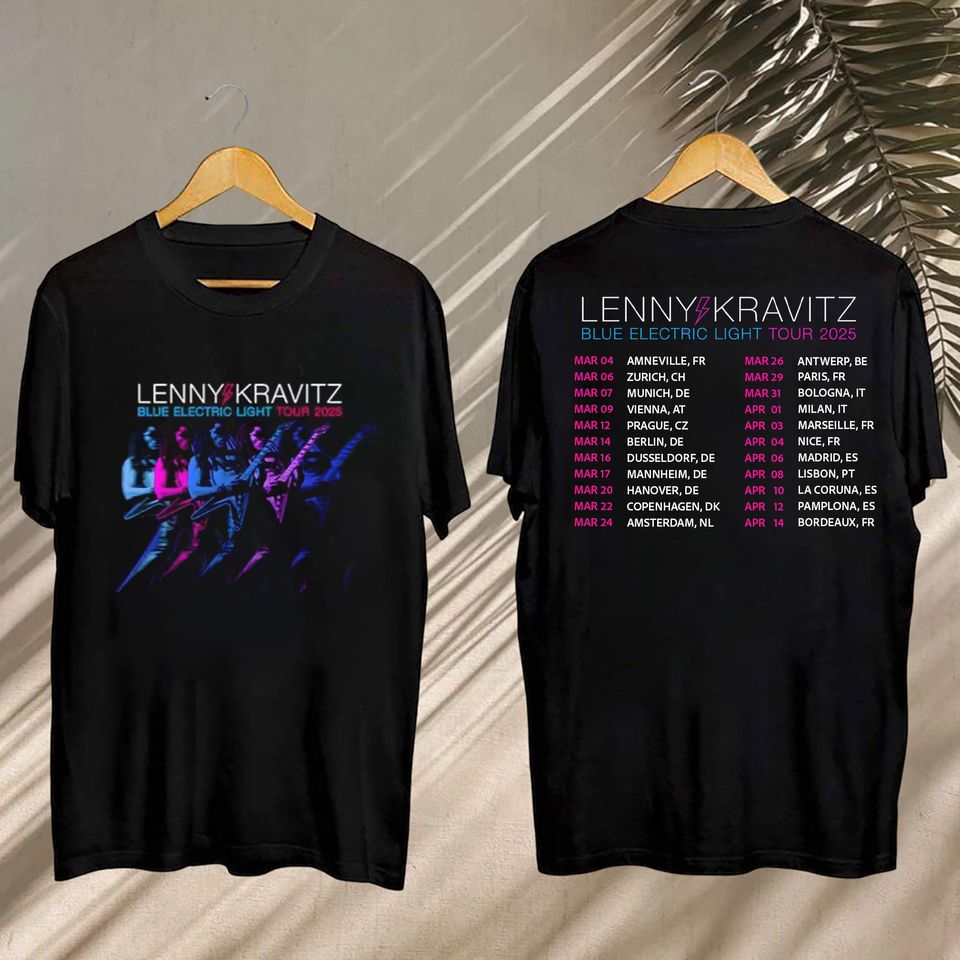 Lenny Kravitz Tshirt, Lenny Kravitz Blue Electric Light Tour Tee, 2025 Lenny Kravitz Blue Electric Light Tour Shirt, Lenny Kravitz Fan Gift