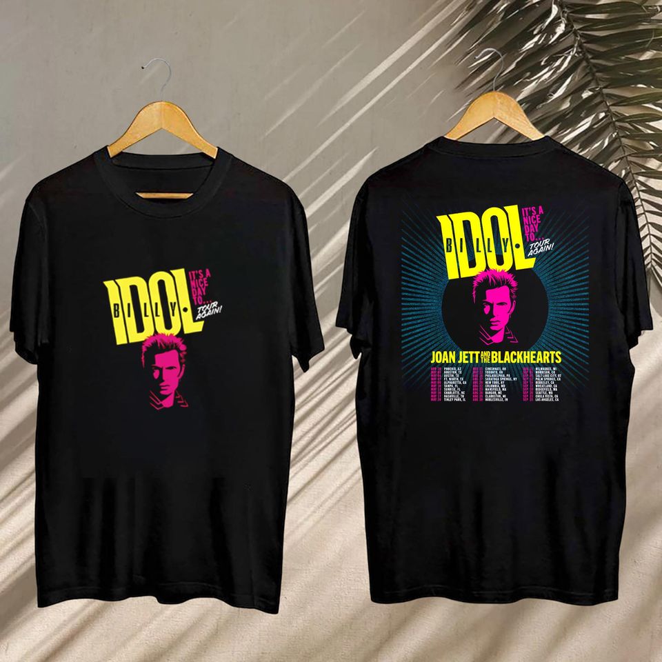 2025 Billy Idol It'S Nice Day To Tour Again Shirt, Billy Idol 2025 Concert, Billy Idol Fan Shirt, Billy Idol Merch, Billy Idol Graphic Tee