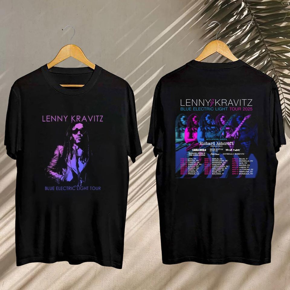 Lenny Kravitz Blue Electric Light Tour Tee, 2025 Lenny Kravitz Blue Electric Light Tour Shirt, Lenny Kravitz Concert, Lenny Kravitz Fan Gift