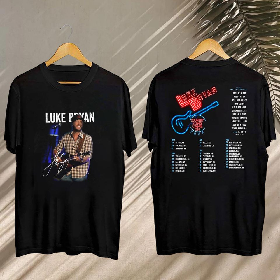 Luke Bryan Graphic Shirt, 2025 Luke Bryan Country Song Came On Tour Shirt, Luke Bryan Signature Shirt, Luke Bryan Fan Gift, Luke Bryan Merch