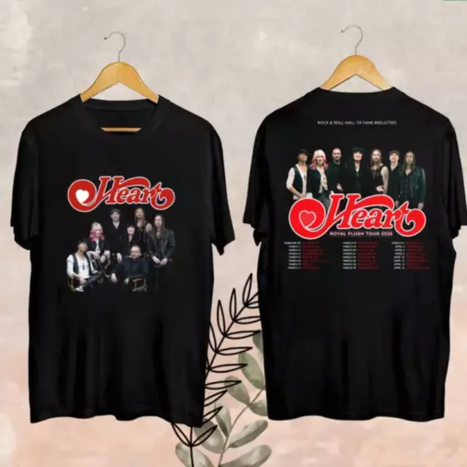 Heart Band Graphic Shirt, Rock Band Heart Tour 2025 Shirt, Heart Band Royal Flus