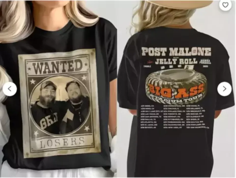 Post Malone, Post Malone Tour, Big Ass Stadium Tour, Posty 2025 Tour Shirt