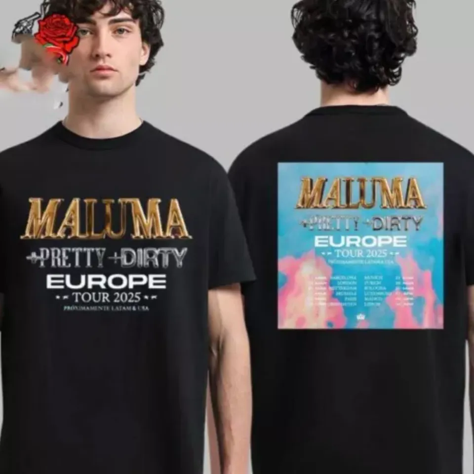 Maluma Pretty Dirty Europe Tour 2025 Tour Date List Two Sides Unisex Shirt