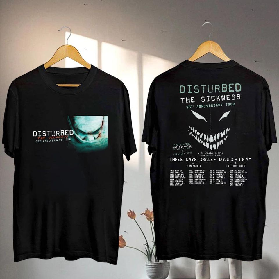 2025 Disturbed The Sickness 25Th Anniversary Tour Shirt, The Sickness 2025 Concert, Disturbed Fan Gift, Disturbed Rock Band, Disturbed Merch