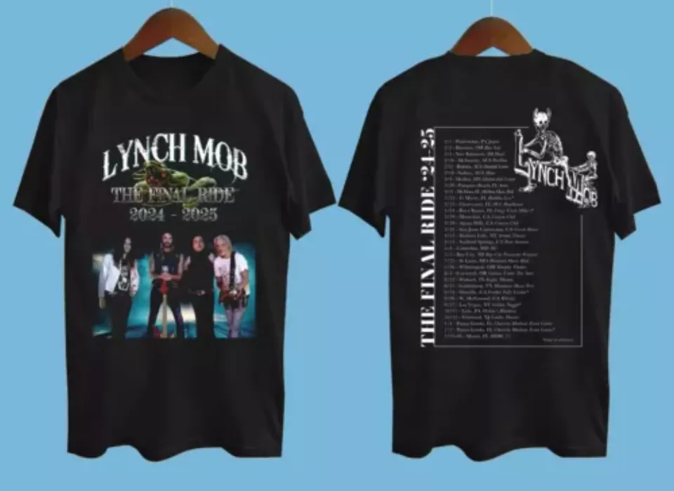 Lynch Mob The Final Ride 2024-2025 Tour Date Black Shirt - Gift For Fans