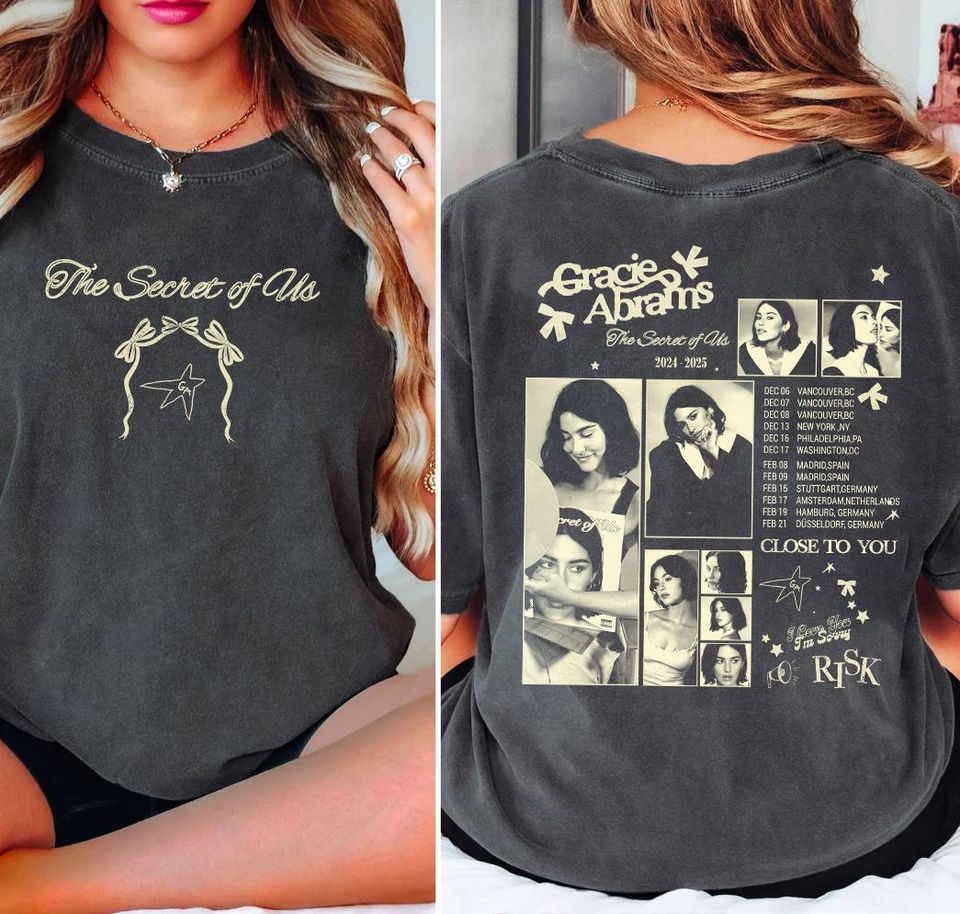 90S Gracie Abrams Music Shirt, Gracie Abrams Cotton Music Shirt, The Secret Of Us Tour 2024 - 2025 Music Shirt