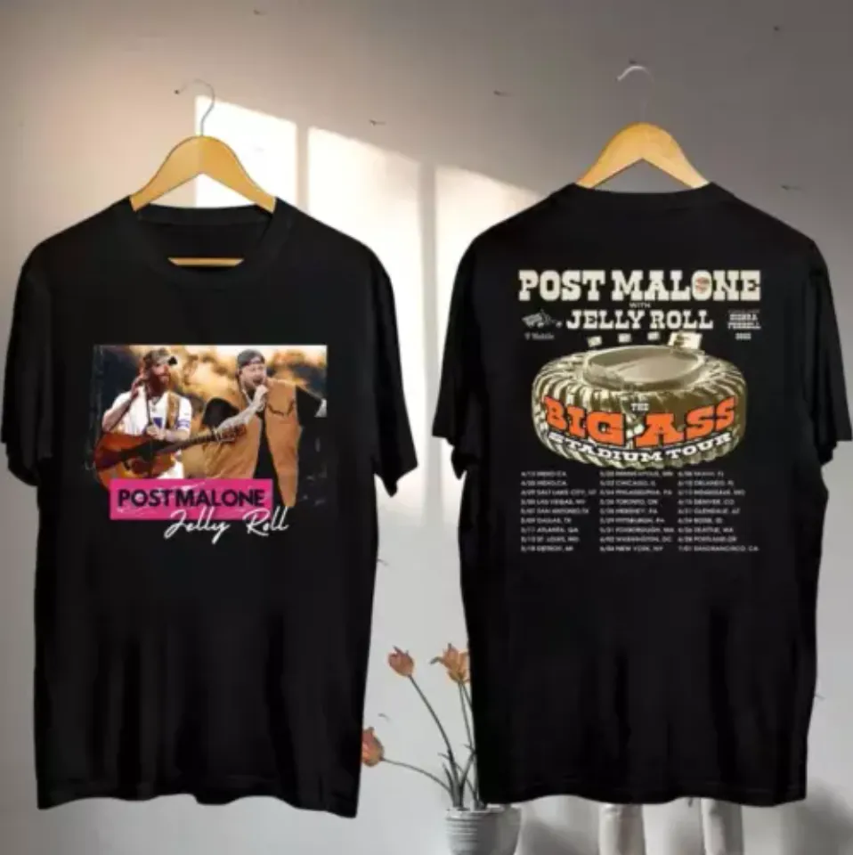 Post Malone Vs Jelly Roll Tour 2025 Shirt, Post Malone Big Ass Stadium Tour Tee