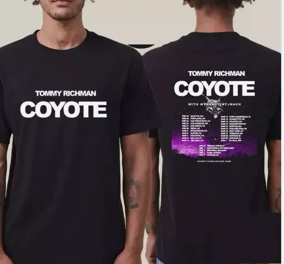 Tommy Richman The Coyote Tour Dates 2025 Two Sides Unisex Shirt