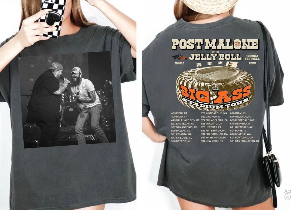 Post Malone Comfort Colors Shirt, Post Malone Tour Shirt, Big Ass Stadium Tour, Posty 2025 Tour, Jelly Roll, Jelly Roll Tour, Posty Tour Tee