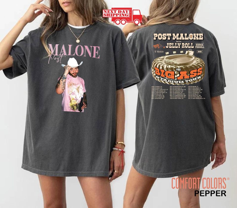 Comfort Colors, Post Malone Big Ass Tour Shirt, 2025 Concert Dates