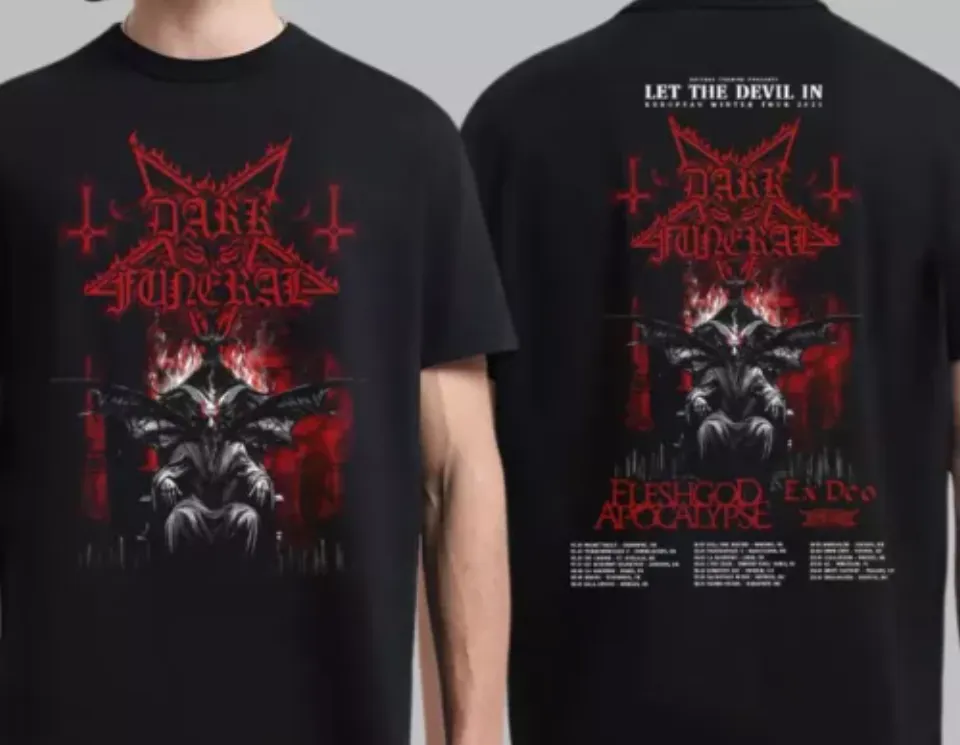Dark Funeral Let The Devil In European Winter Tour 2025 Two Sides Unisex Shirt