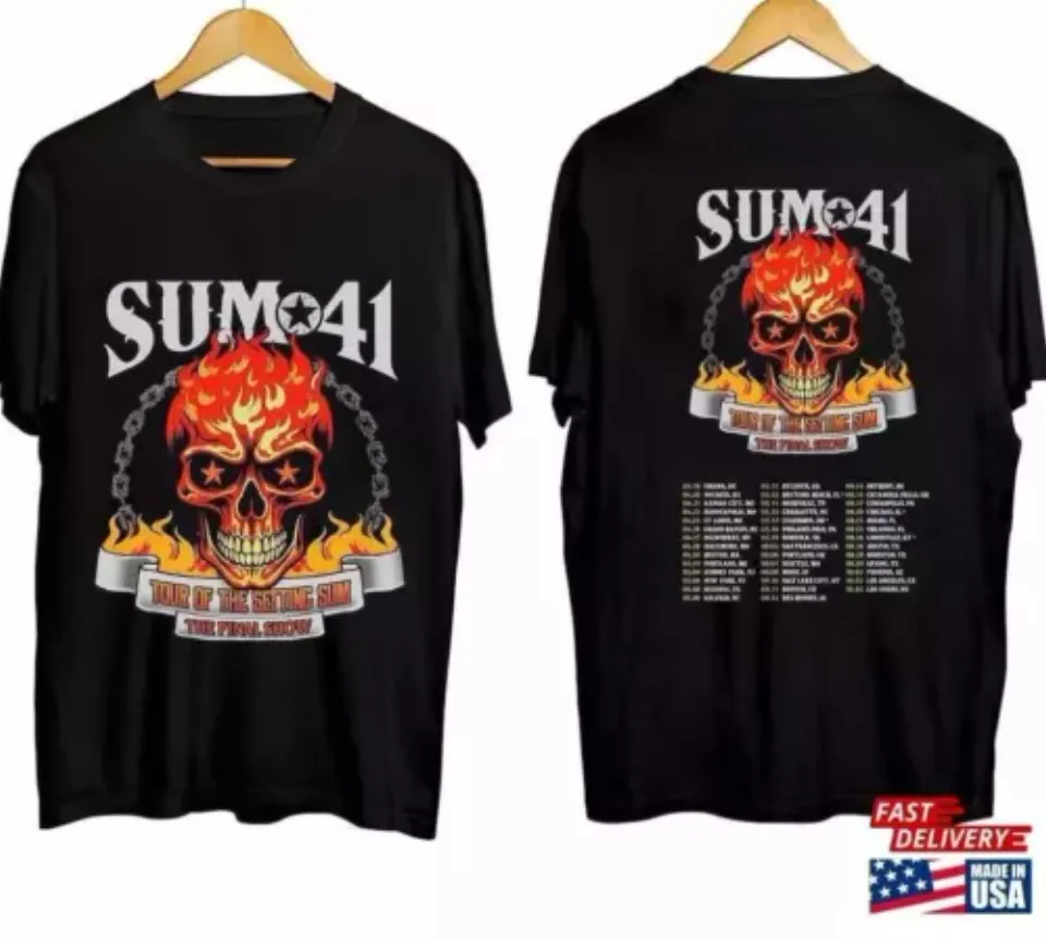 Sum 41 2024 2025 Tour Graphic 2 Side Black Shirt Unisex