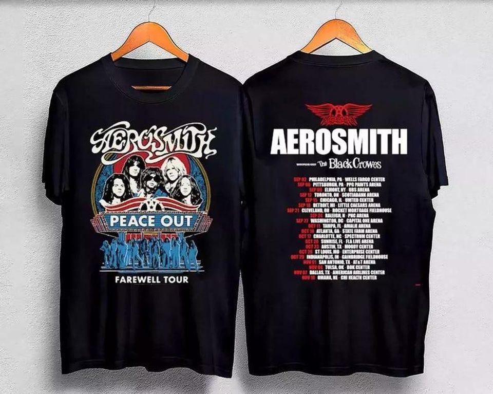 Aerosmith Vintage Shirt, Aerosmith Peace Out Farewell Tour 2024-2025 Shirt, Aerosmith Fan Gift, Aerosmith Rock Band Shirt, Aerosmith Merch