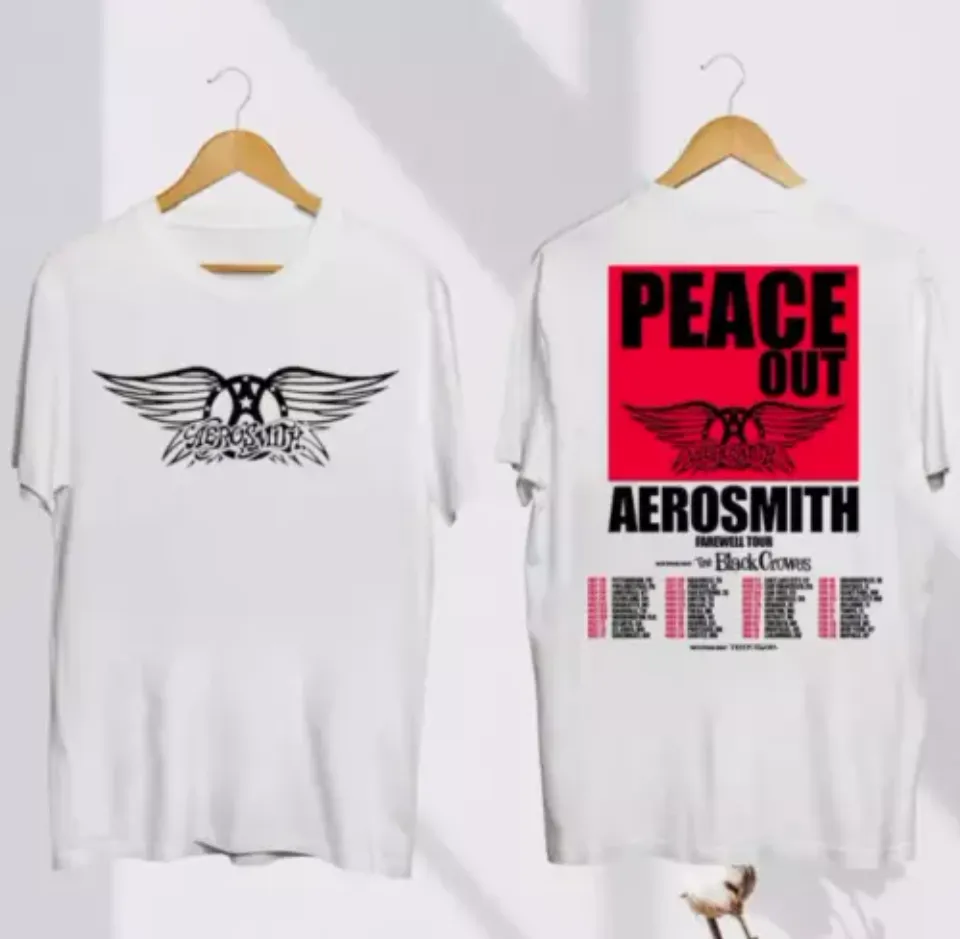 Aerosmith Peace Out Farewell Tour 2024 2025 White Shirt