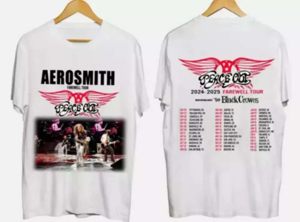 Aerosmith 2024-2025 North American Farewell Double Sides Shirt, Music Tour Shirt, Concert Merch For Fans