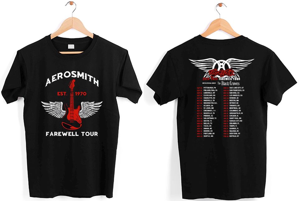 Aerosmith 2024-2025 North American Farewell Tour Shirt, Aerosmith 2024 Peace Out Farewell Shirt, Aerosmith Band Tour Unisex