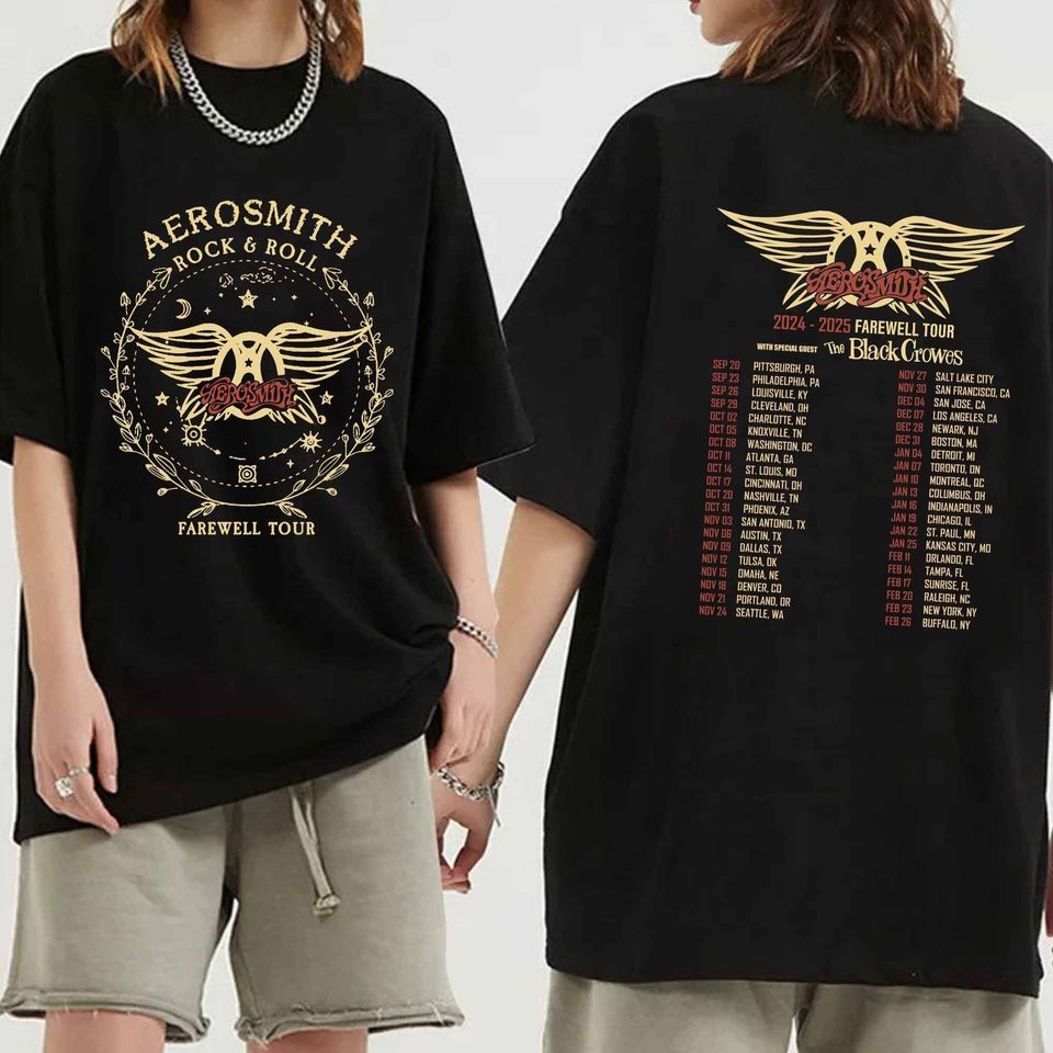 Aerosmith 2024-2025 North American Farewell Tour Shirt, Aerosmith Band Fan Shirt, Aerosmith 2024 Farewell Tour Shirt