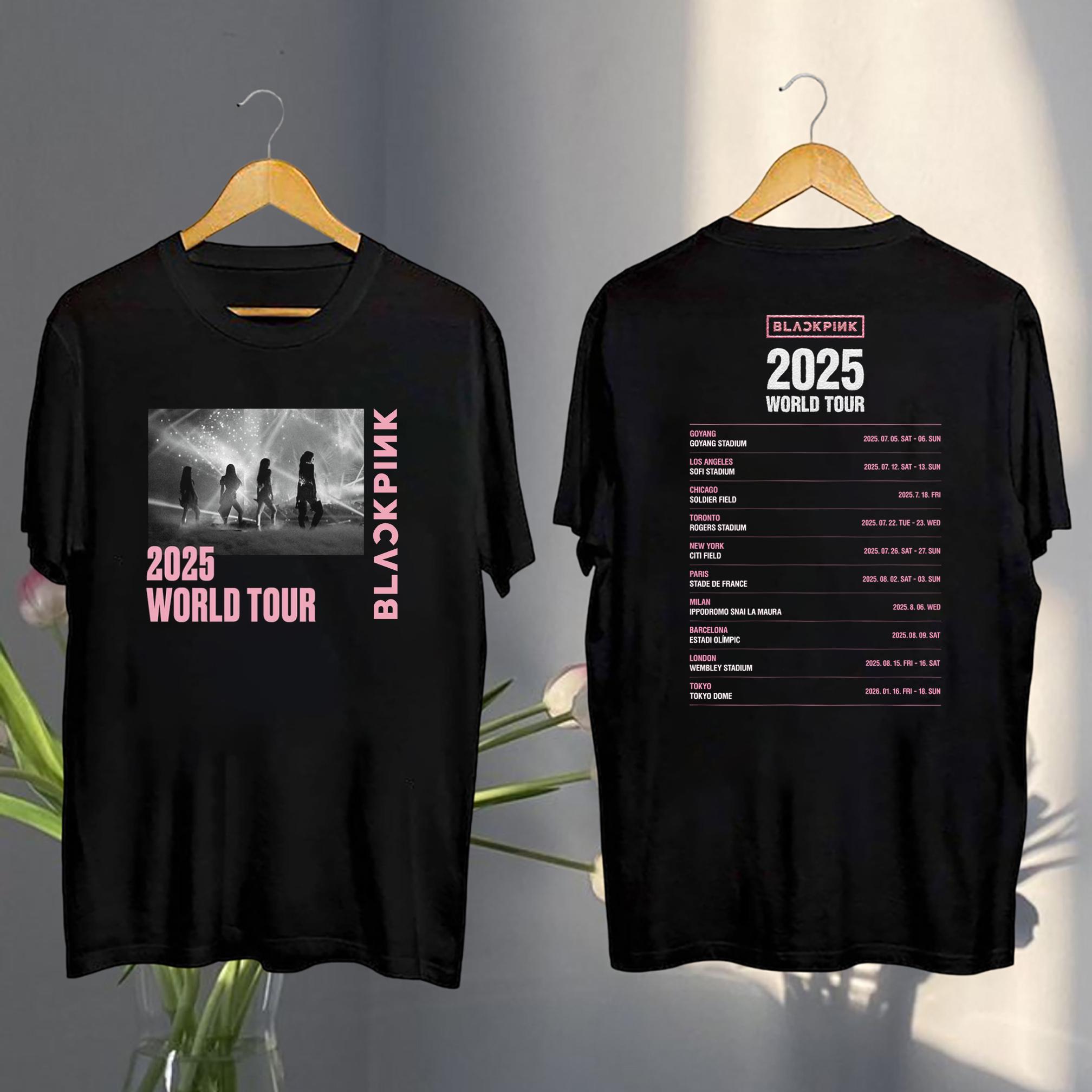 Black Pink World Tour 2025 Shirt, Jisoo Jennie Lisa Rose Blink Gift, Black Pink 2025 Concert Tee, Black Pink Shirt, Kpop Black Pink Merch