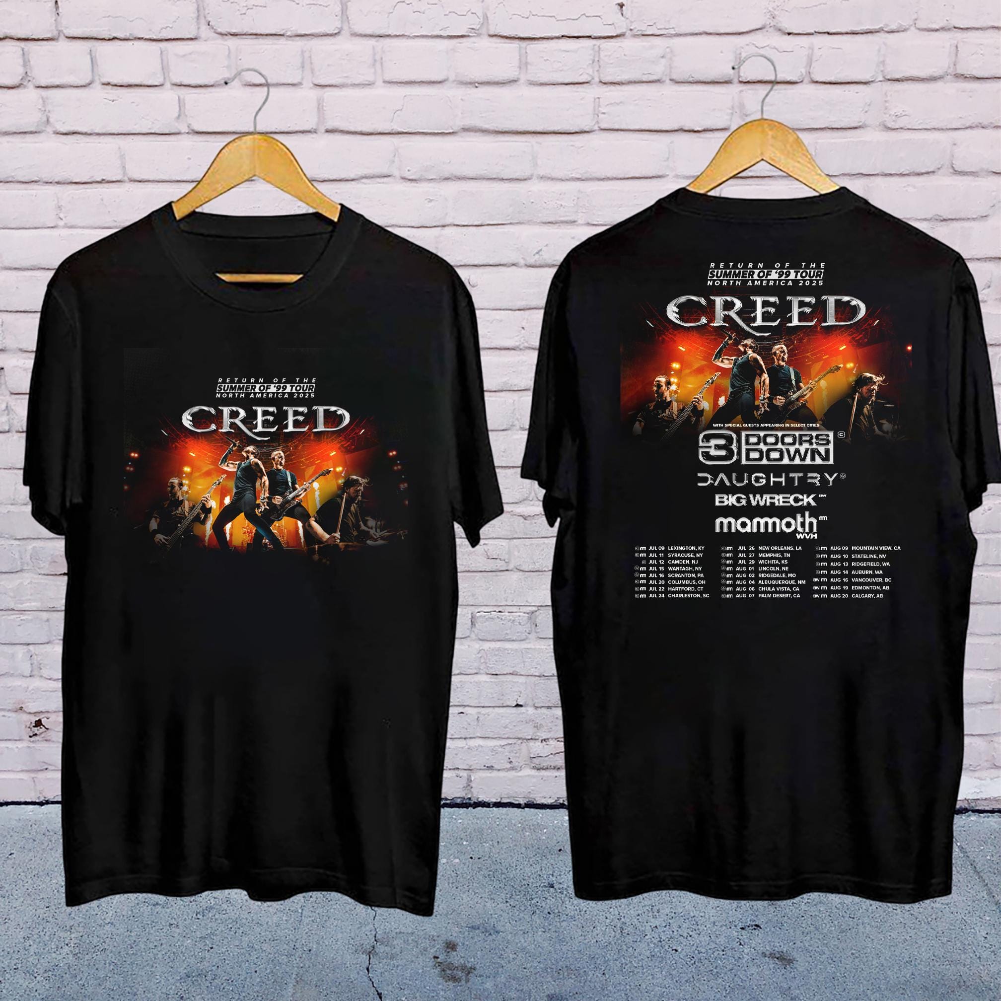 Creed Band 2025 Tour Summer Of '99 Tour Shirt, Creed Band Fan Gift, Creed 2025 Concert Merch, Rock Band Creed Graphic Shirt, Creed Shirt