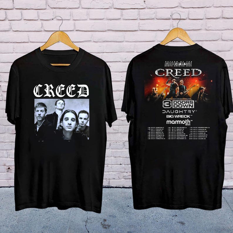 Rock Band Creed Graphic Shirt, Creed Band 2025 Tour Summer Of '99 Tour Shirt, Creed Band Fan Gift, Creed 2025 Concert Merch, Creed Shirt