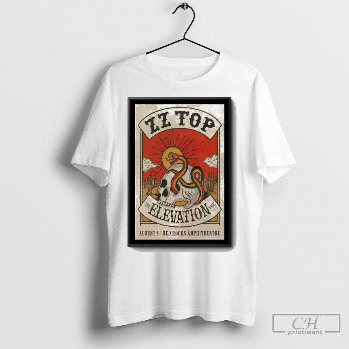 Zz Top The Elevation Tour August 4 2025 Red Rocks Morrison Co Event PosterShirt