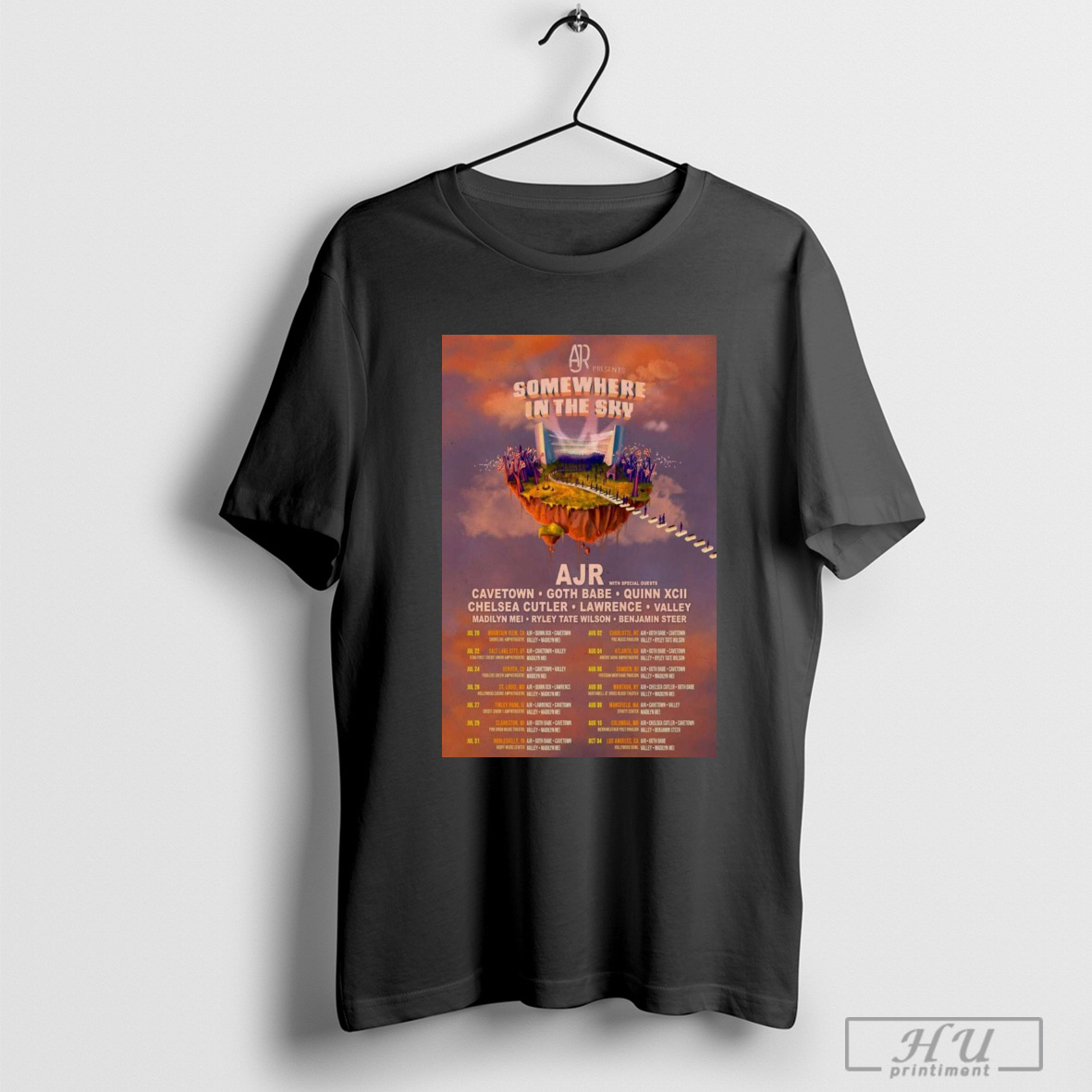 Trending Poster Ajr Somewhere In The Sky Tour 2025 With Special Guests Cavetown Goth Babe Quinn Xcii Chelsea Cutler Shirt