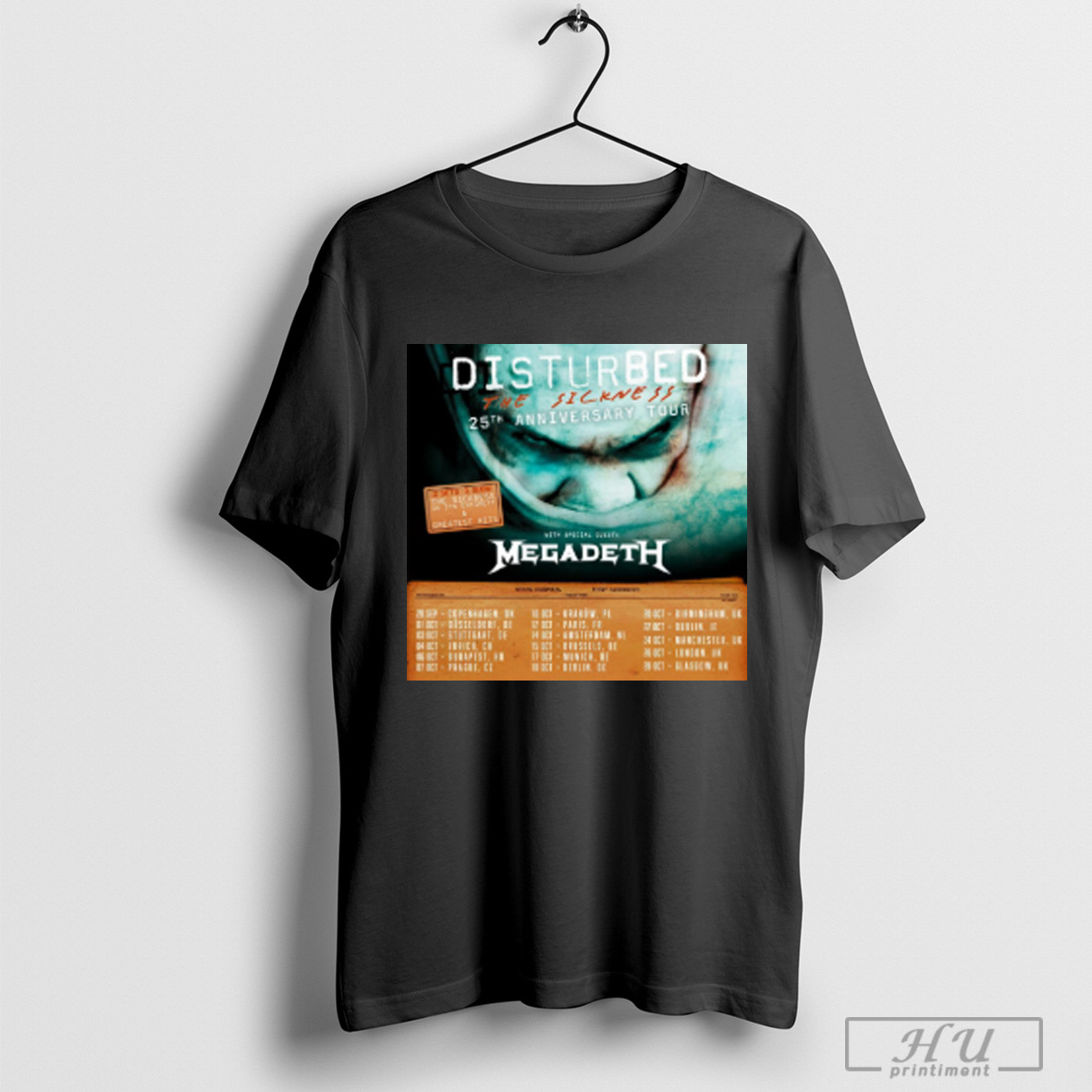 Trendy Disturbed The Sickness 25Th Anniversary Tour Europe And Uk With Special Guest Megadeth Starting September 2025 Shirt