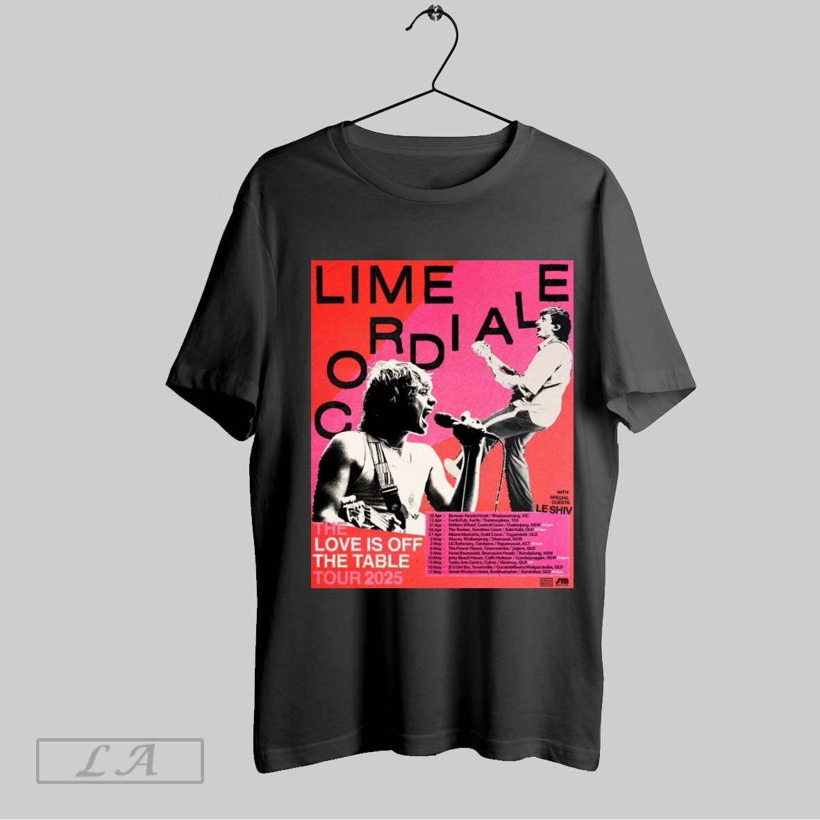 Top Poster Lime Cordiale The Love Is Off The Table Tour 2025 With Special Guests Le Shiv 10 Apr Barwon Heads El Wadawurrung Vic Shirt Hoodie Shirt