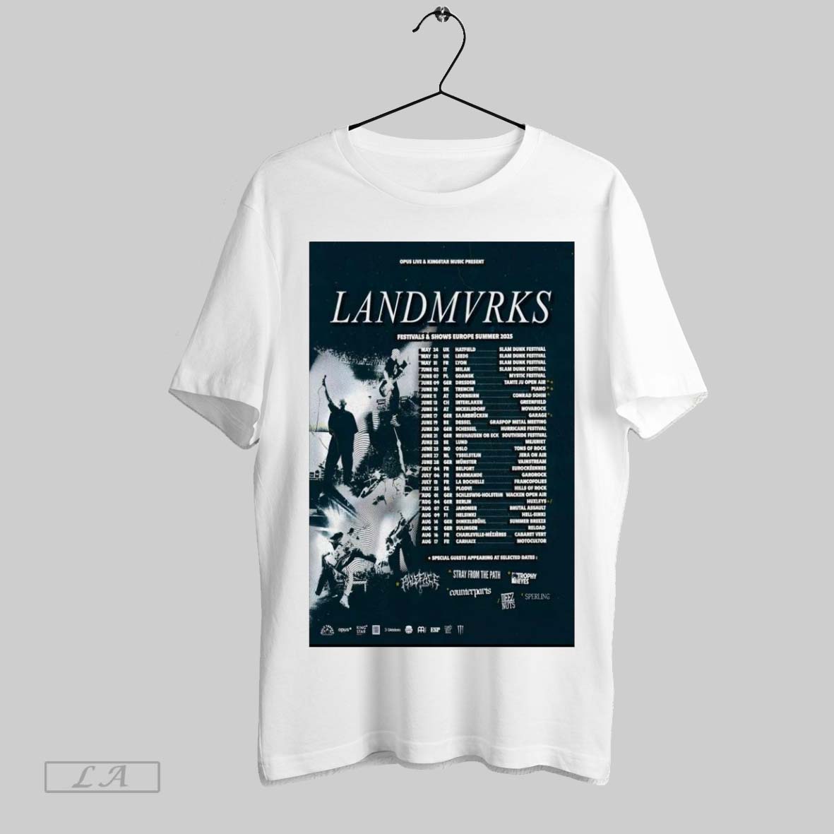 Top Landmvrks Festivals And Shows Europe Summer Tour May 24 2025 Uk Hatfield Slam Dunk Festival Poster Shirt Hoodie Shirt