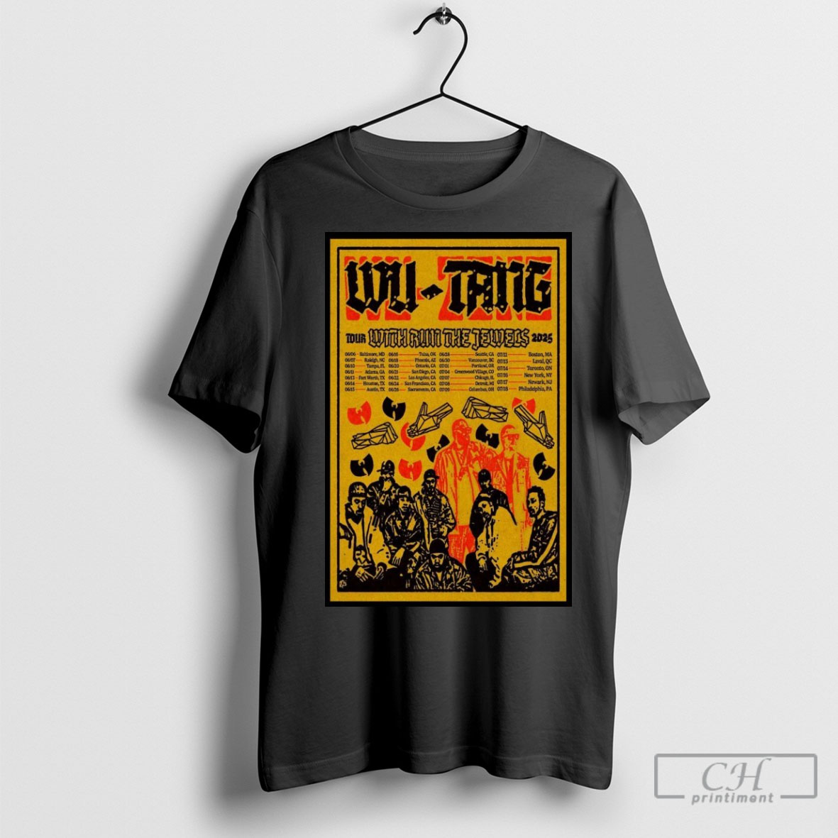 Official Wu Tang Clan Tour With Run The Jewels Tour 2025 Poster Shirt