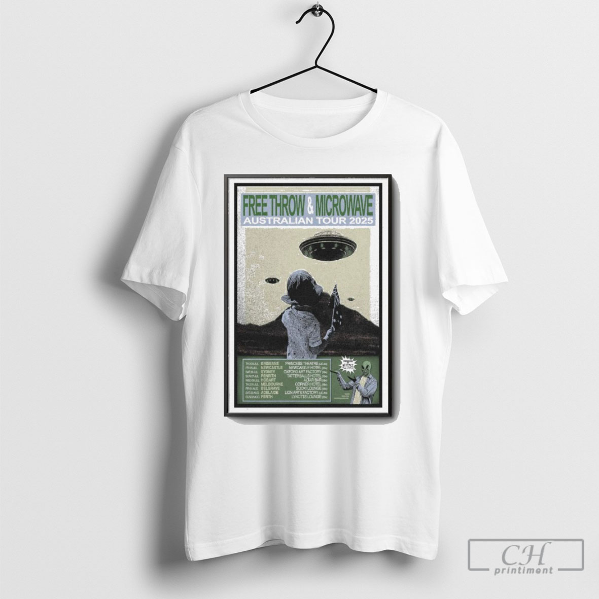 Official Free Throw Microwave 2025 Australian Tour Poster Shirt