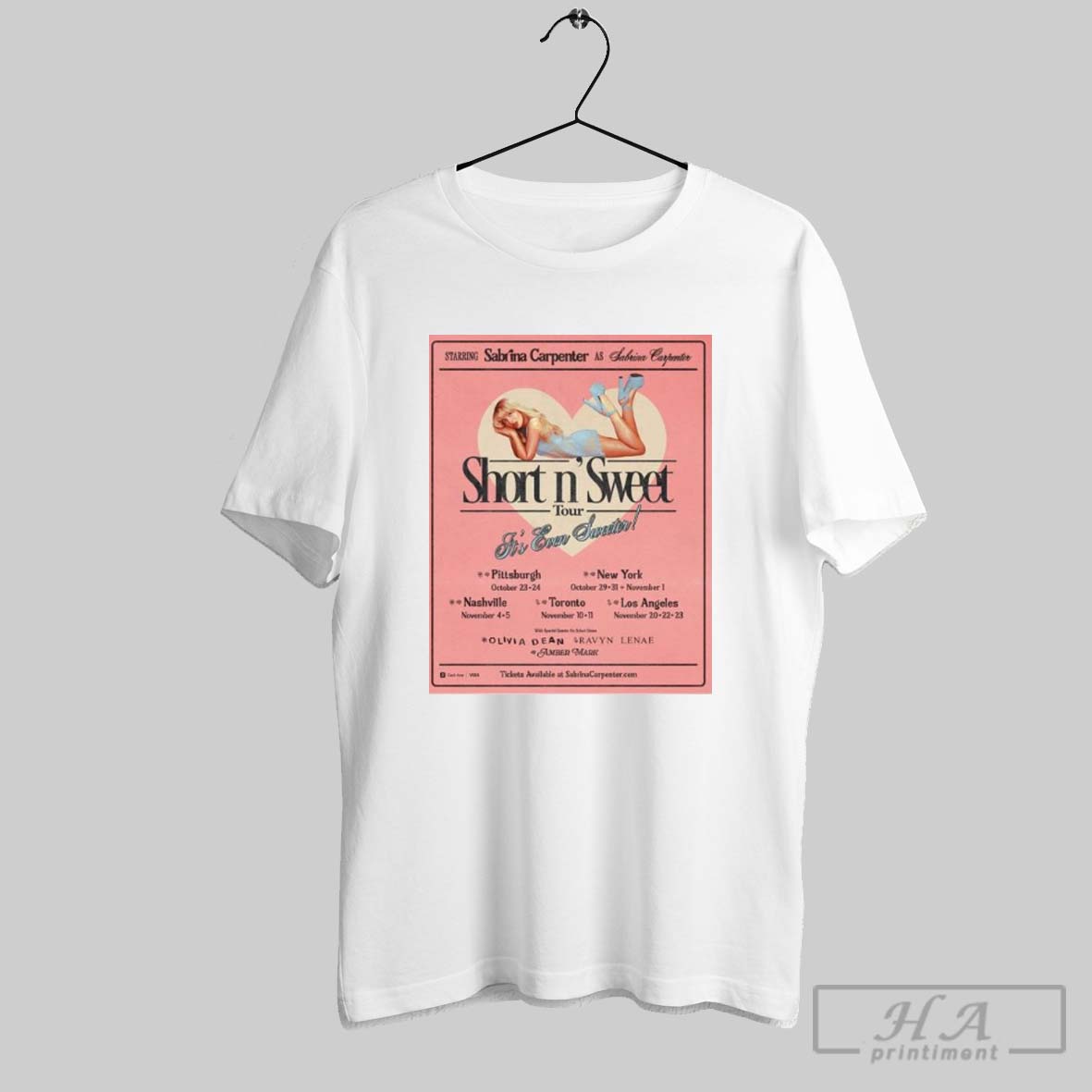 North American Sabrina Carpenter Tour 2025 Poster Shirt