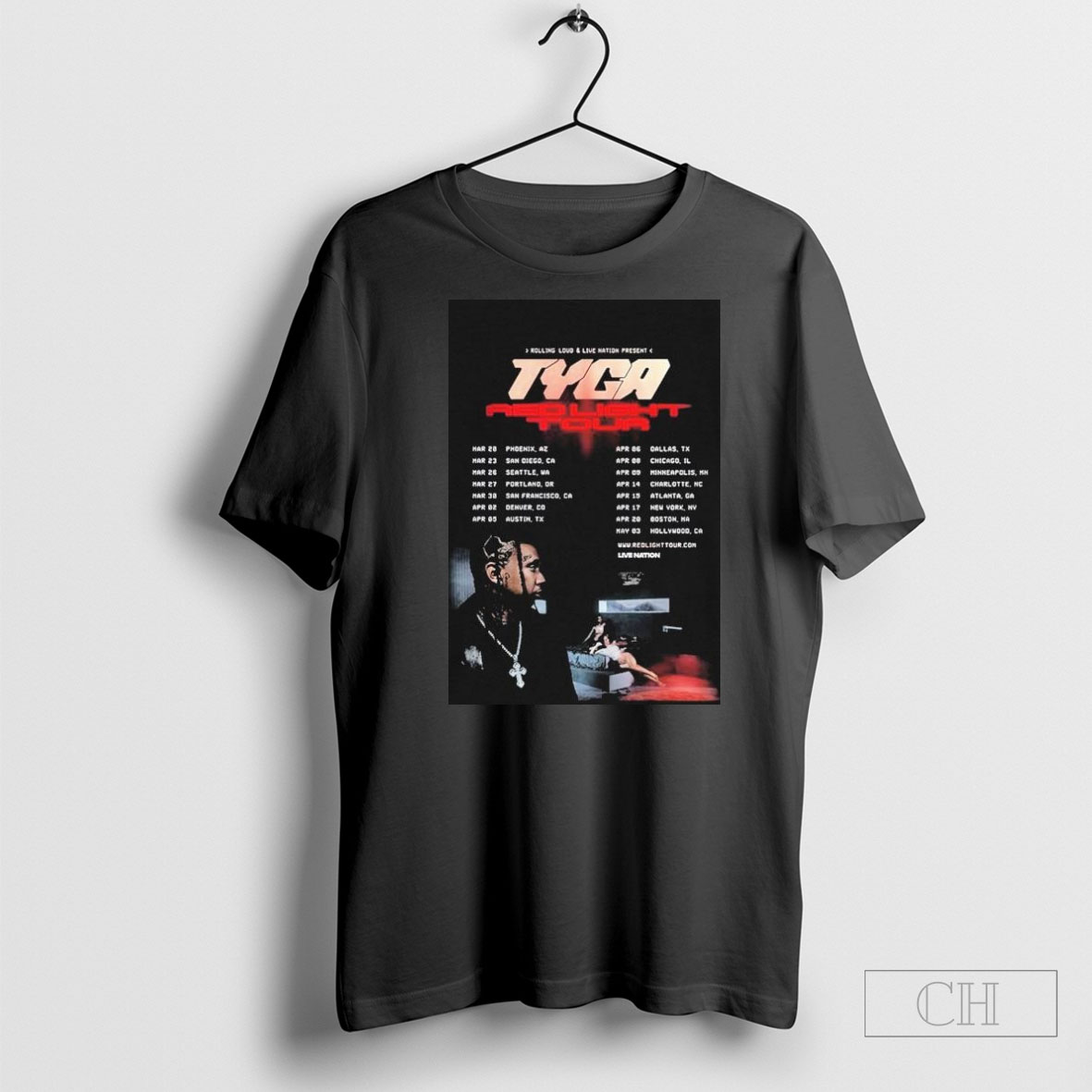 Tyga Red Light Tour 2025 Tour Dates Shirt