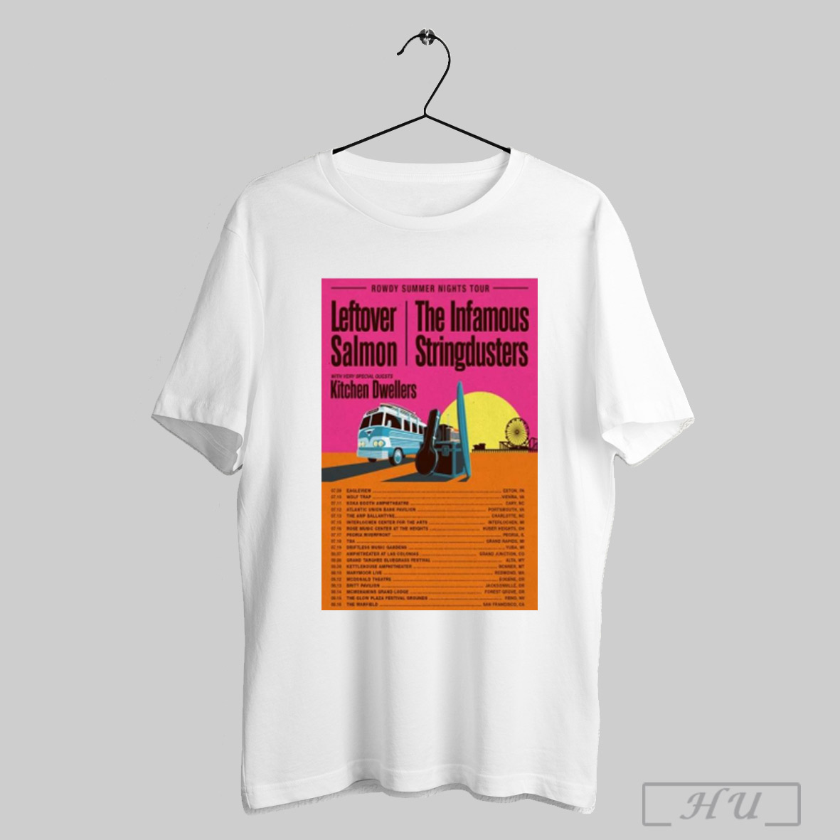 Trendy Leftover Salmon The Infamous Stringdusters Rowdy Summer Nights Tour 2025 Shirt