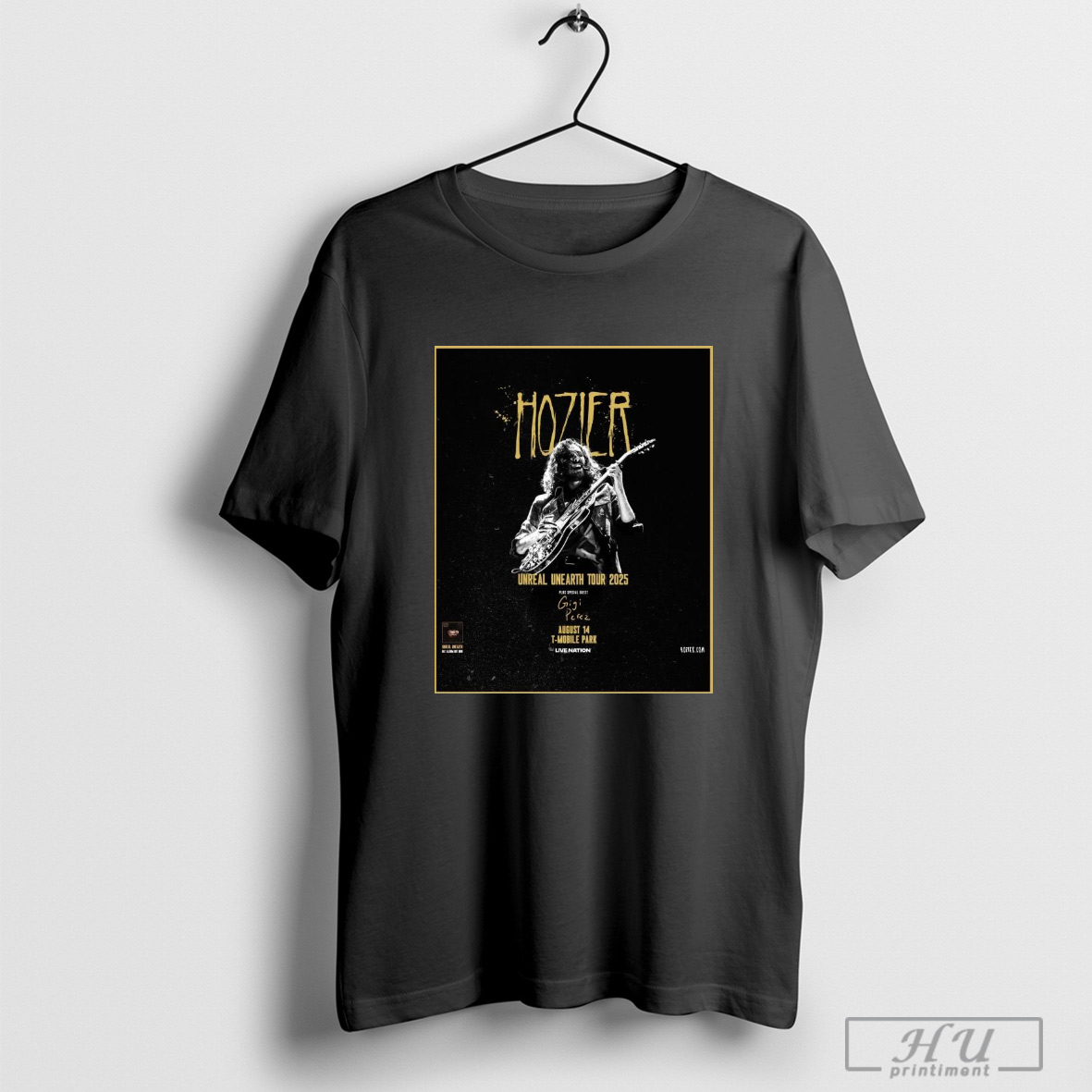 Trendy Hozier Unreal Unearth Tour 2025 Plus Special Guest Gigi Perez August 14 T Mobile Park Live Nation Poster Shirt