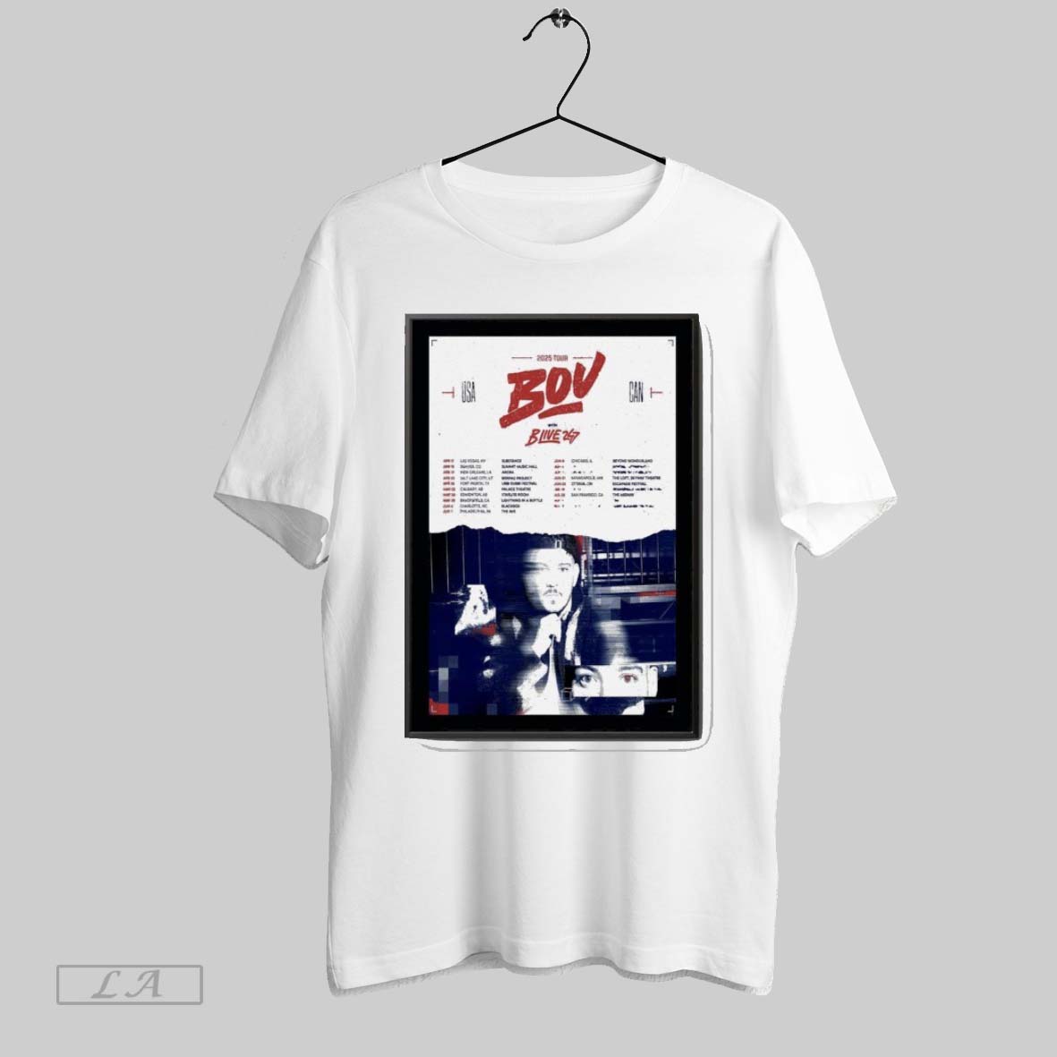 Top Bou Poster Usa Canada Tour 2025 Shirt
