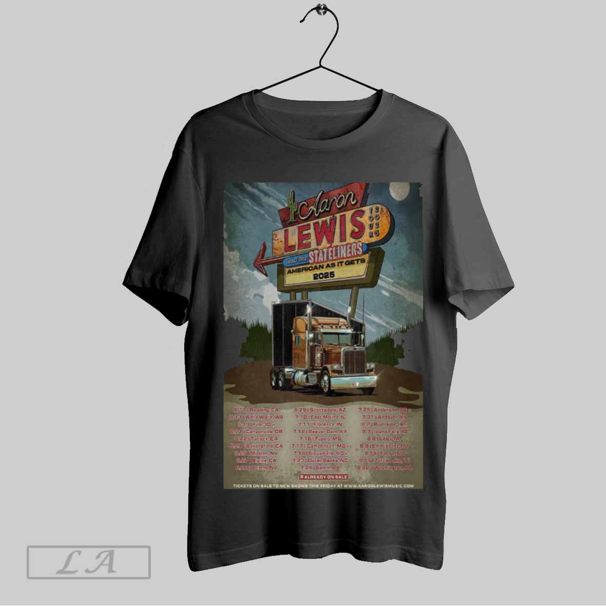 Top Aaron Lewis The American As It Gets Tour 2025 Poster Shirt