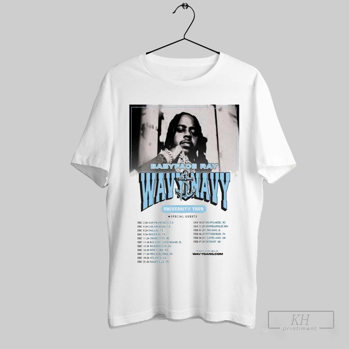 The Babyface Ray Wavy Navy University Tour 2025 Shirt Shirt