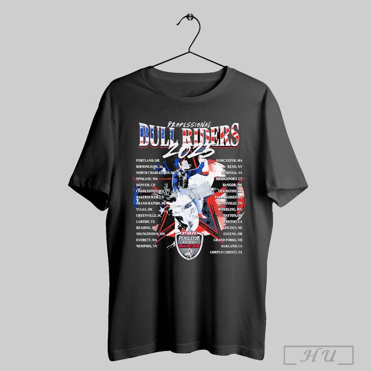 Professional Bull Riders Velocity Tour 2025 Routing Shirt
