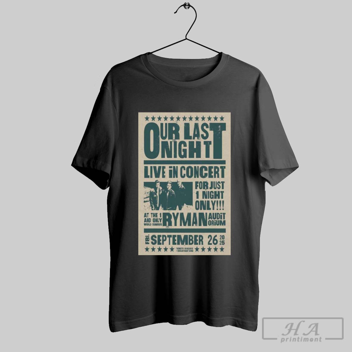 Poster Our Last Night Live In Concert For Just 1 Night Only September 26 2025 Nashville Tn Tour Shirt