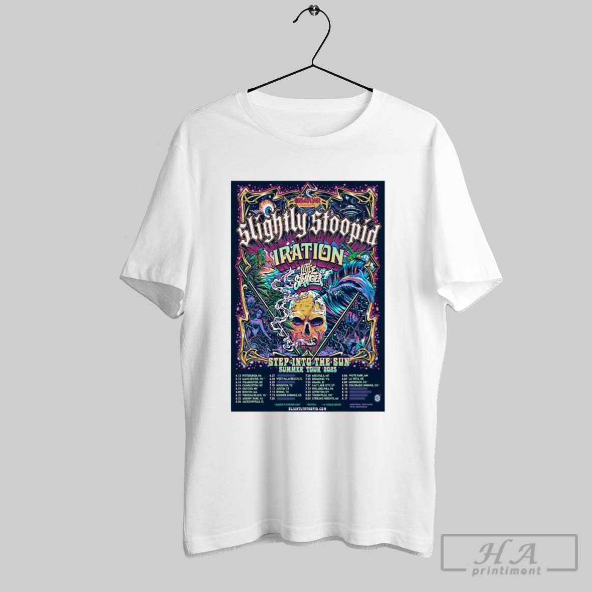 Poster Slightly Stoopid Little Stranger 2025 Step Into The Sun Tour Shirt