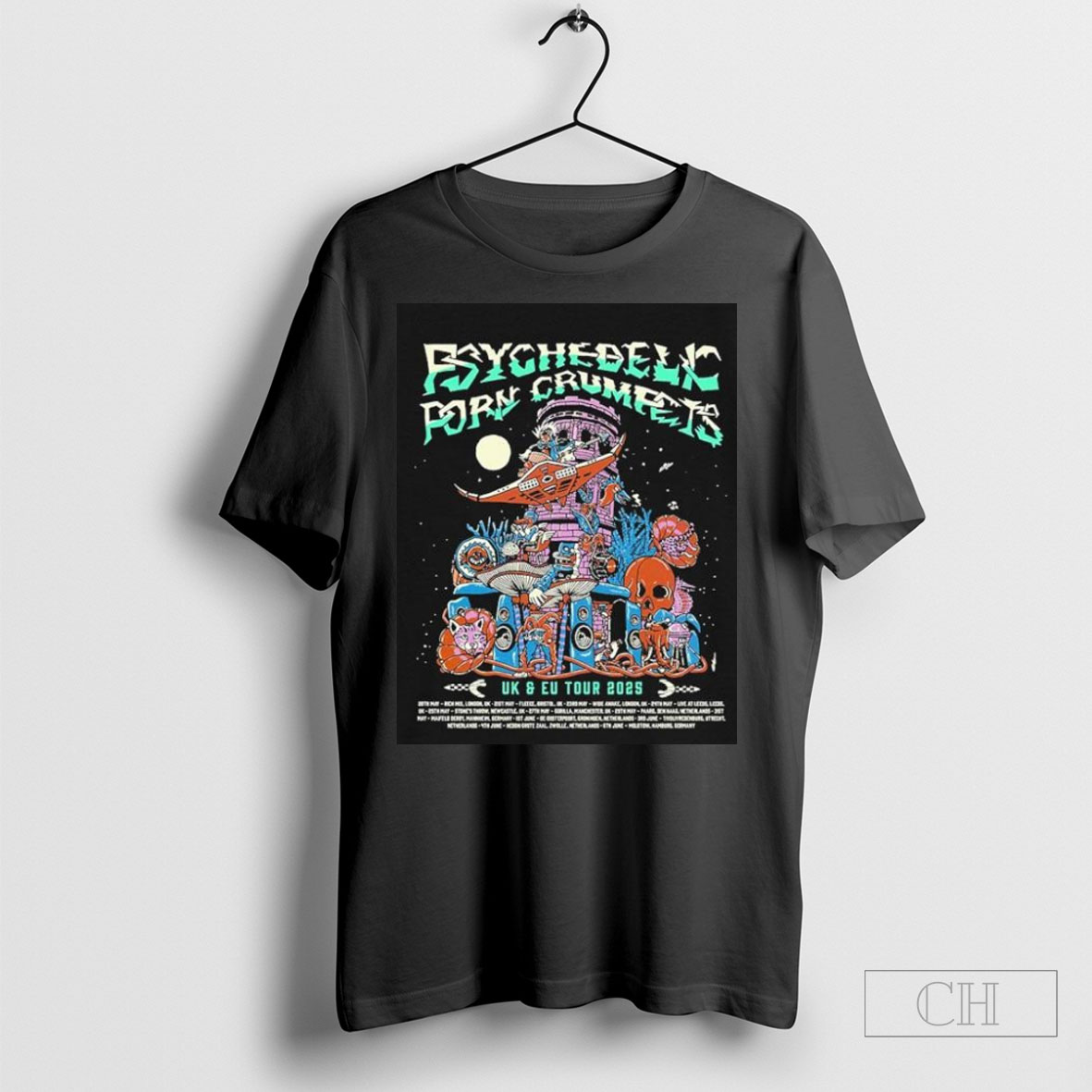 Official Psychedelic Porn Crumpets Uk And Eu Tour 2025 Art With Tour Dates Shirt