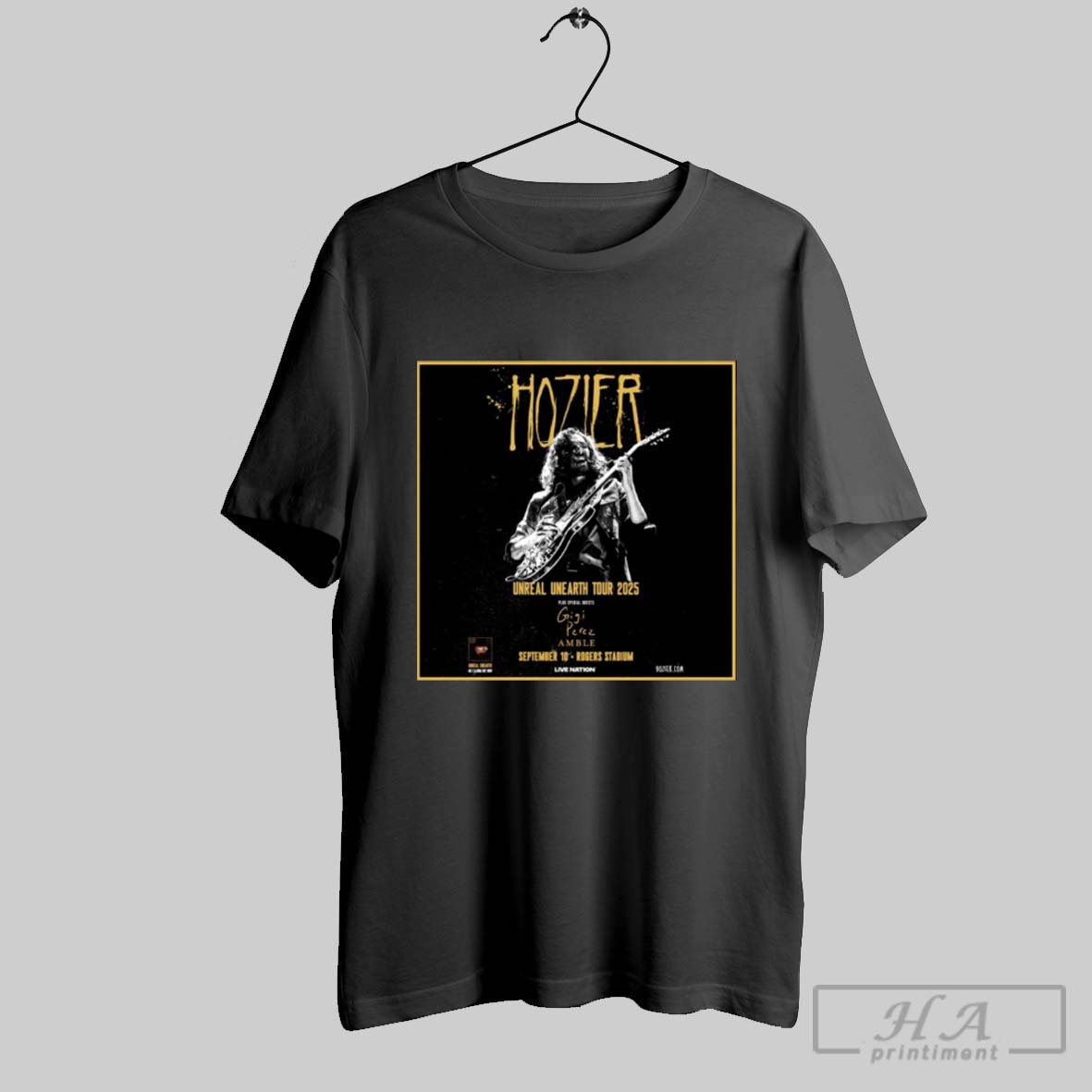 Official Hozier Unreal Unearth Tour 2025 Frigi Perez Amble September 10 Rogers Stadium Shirt