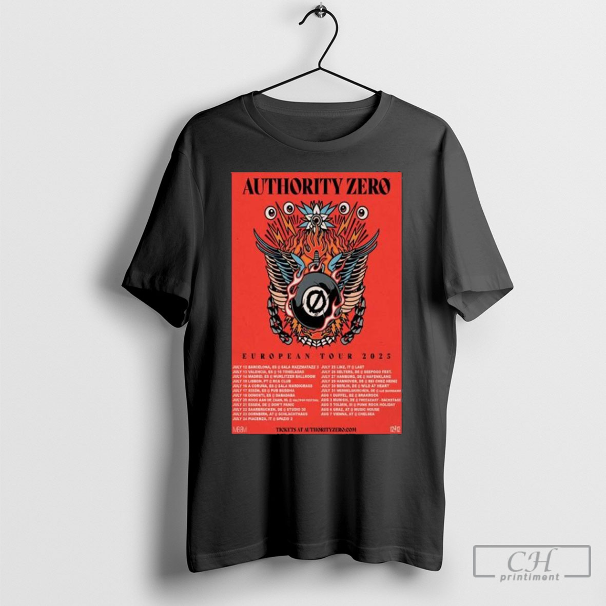 Official Authority Zero European Tour 2025 Shirt