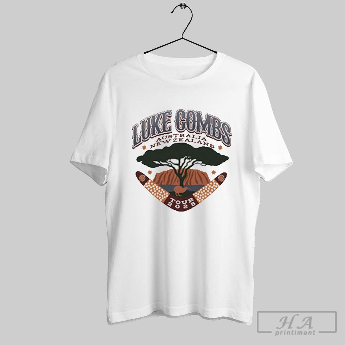 Luke Combs Australia Zealand Tour 2025 Boomerang Shirt